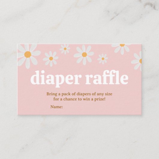 Carte De Visite Daisy Baby shower Daper Raffle (Devant)