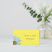 Carte De Visite Daisy Blanc Floral Designer Jaune (Debout devant)