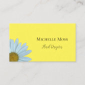 Carte De Visite Daisy Blanc Floral Designer Jaune (Devant)