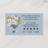 Carte De Visite Daisy Bouquet Maison Service de nettoyage Icônes s (Dos)