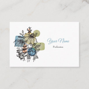 Carte De Visite Daisy Doodle En Encre Et Aquarelle