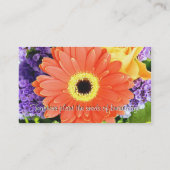 Carte De Visite Daisy Floral Peachy Information de l'enseignant (Dos)