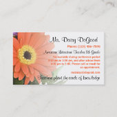 Carte De Visite Daisy Floral Peachy Information de l'enseignant (Devant)