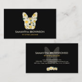 Carte De Visite Daisy Flower French Bulldog | Cute Pet-Themed (Devant / Derrière)
