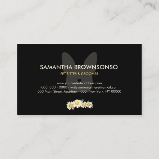 Carte De Visite Daisy Flower French Bulldog | Cute Pet-Themed (Dos)