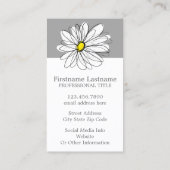 Carte De Visite Daisy tendance avec gris et jaune (Dos)