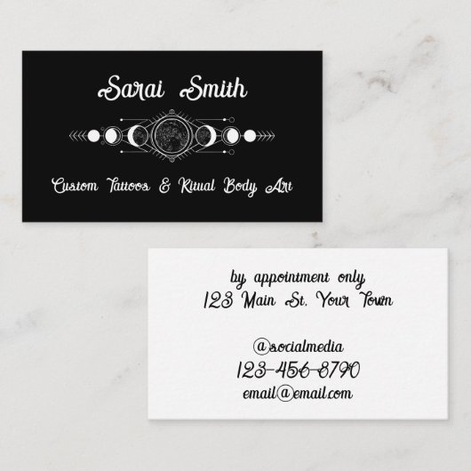 Carte de visite d'alchimie céleste (Devant / Derrière)