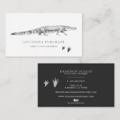 Carte de visite d'alligator d'esquisse vintage (Devant / Derrière)