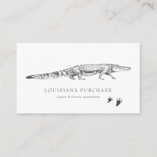 Carte de visite d'alligator d'esquisse vintage (Devant)