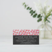 Carte De Visite Dalmatie rose et blanc avec monogramme (Debout devant)