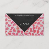 Carte De Visite Dalmatie rose et blanc avec monogramme (Dos)