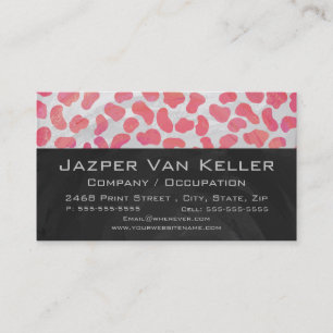 Carte De Visite Dalmatie rose et blanc avec monogramme