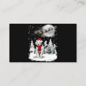Carte De Visite Dalmatien sur la neige Noël Lune éclairage Père No (Dos)