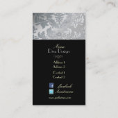 Carte De Visite Damas baroque argent Faux/noir (Dos)