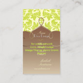 Carte De Visite damas baroque au vert citron/marron chocolat (Dos)