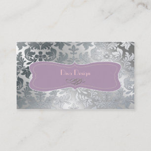 Carte De Visite Damas baroque d'acier brossé