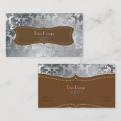 Carte De Visite Damas baroque en acier brossé (Devant / Derrière)