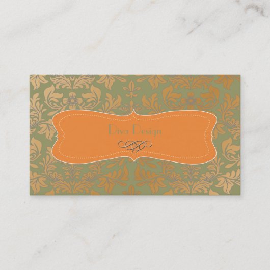 Carte De Visite Damas baroque en acier brossé (Devant)