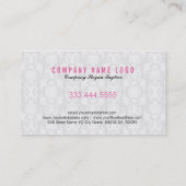 Carte De Visite Damas Baroques Noir & Blanc Avec Bow Rose (Dos)