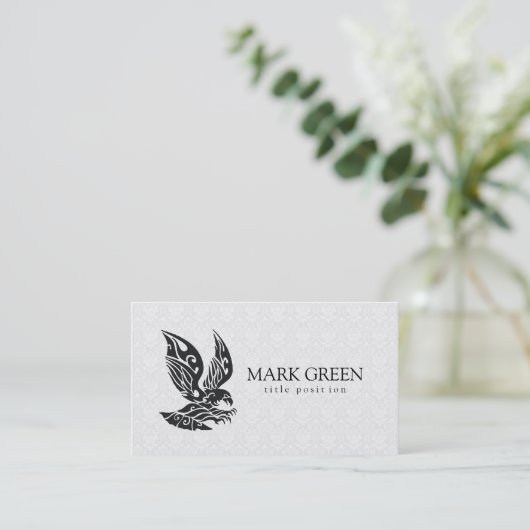 Carte De Visite Damas Blanches Et Aigle Noir (Debout devant)