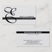 Carte De Visite Damas Blanches Et Bande Noire (Devant / Derrière)