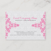 Carte De Visite Damas Blanches Et Dentelle Florale Rose (Dos)