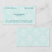 Carte De Visite Damas bleu et blanc moderne (Devant / Derrière)