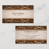 Carte De Visite Damas Brown Et Beige (Devant / Derrière)