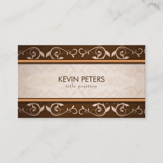Carte De Visite Damas Brown Et Beige (Devant)
