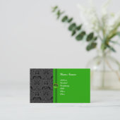 Carte De Visite DAMAS CLASSE MONOGRAMME vert émeraude (Debout devant)