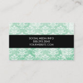 Carte De Visite Damas / Couleur de l'eau (vert) (Dos)