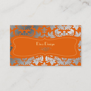 Carte De Visite Damas d'argent/orange brûlé/chocolat