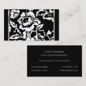 Carte de visite Damas de Rose noire et blanche (Devant / Derrière)