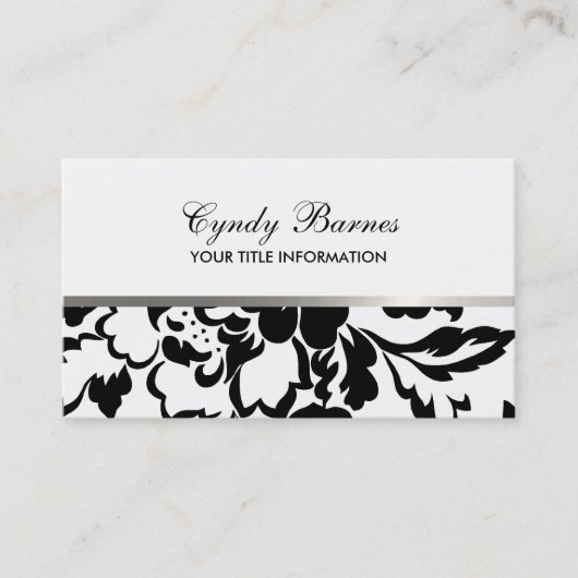 Carte de visite Damas de Rose noire et blanche (Devant)