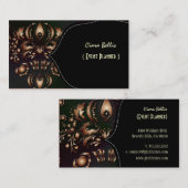 Carte De Visite Damas élégant, noir+bronze (Devant / Derrière)