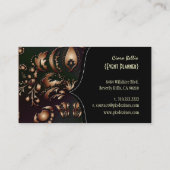 Carte De Visite Damas élégant, noir+bronze (Dos)