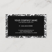 Carte De Visite Damas Floral Noir Et Blanc (Dos)
