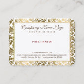 Carte De Visite Damas Florales Blanches Et Dorées (Dos)