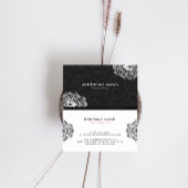 Carte De Visite Damas florales noires et blanches réversibles