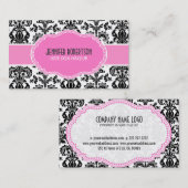 Carte De Visite Damas florales roses et blanches (Devant / Derrière)