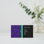 Carte De Visite DAMAS MONOGRAMME CLASSE ,saphir noir (Debout devant)