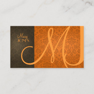 Carte De Visite Damas + Monogramme en couleurs rétro