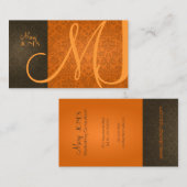 Carte De Visite Damas + Monogramme en couleurs rétro (Devant / Derrière)