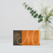 Carte De Visite Damas + Monogramme en couleurs rétro (Debout devant)