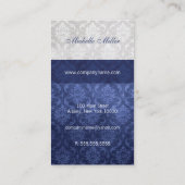 Carte De Visite Damas Monogramme gris bleu (Dos)