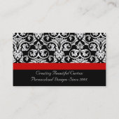 Carte De Visite Damas noir/blanc avec accent rouge (Dos)
