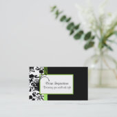 Carte de visite Damas noir, blanc et vert (Debout devant)