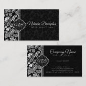 Carte De Visite Damas Noir Et Argent Clair (Devant / Derrière)