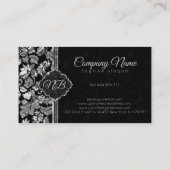 Carte De Visite Damas Noir Et Argent Clair (Dos)