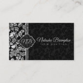 Carte De Visite Damas Noir Et Argent Clair (Devant)